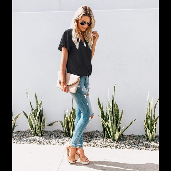 *Drape Wrap Front Blouse - Picture 4 of 6